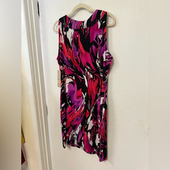 Laura Ashley Vintage Bold Red and Purple Mini Dress NEW - Picture 3 of 4